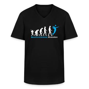 Beachvolleyball Evolution - Männer-T-Shirt mit V-Ausschnitt - Schwarz - Vorne - AI Model Male 178 dark (178cm)