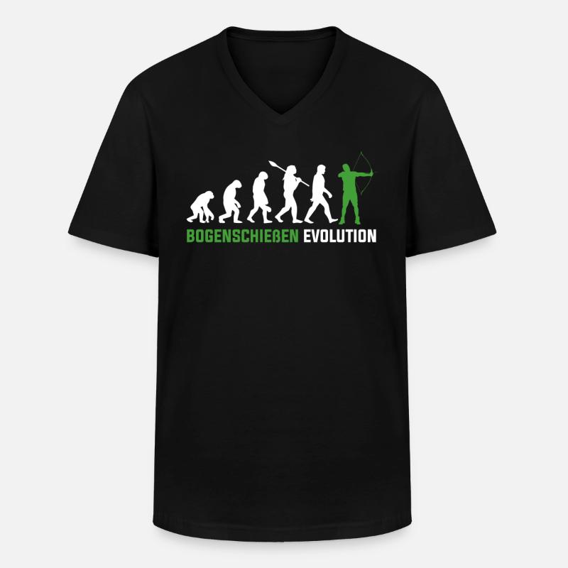 Bogenschießen Evolution - Männer-T-Shirt mit V-Ausschnitt - Schwarz