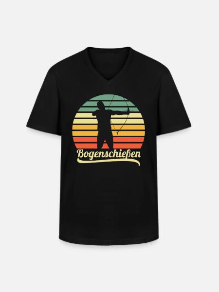 Bogenschießen - Männer-T-Shirt mit V-Ausschnitt - Schwarz
