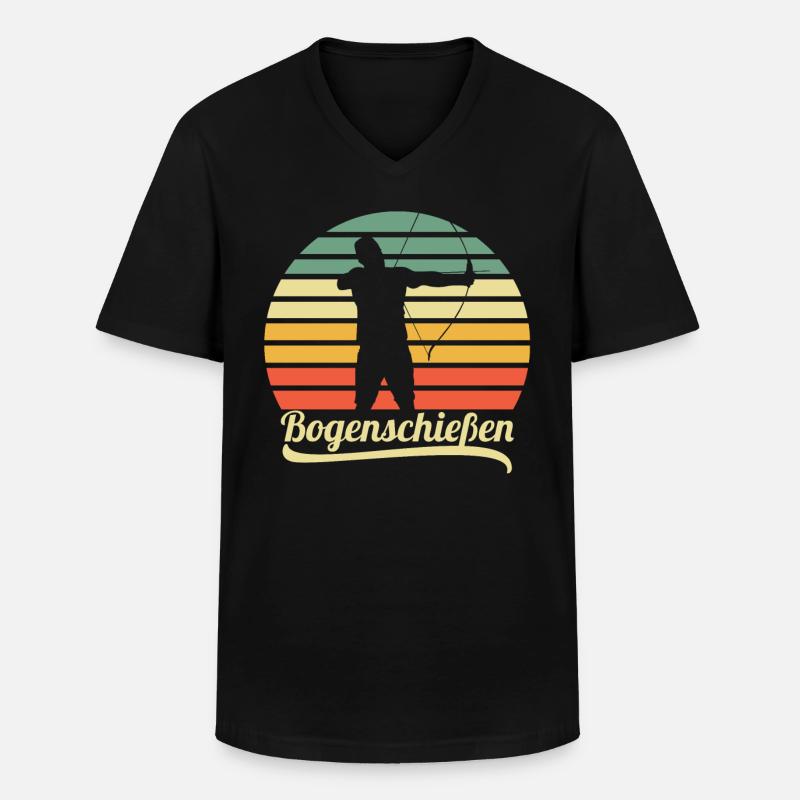 Bogenschießen - Männer-T-Shirt mit V-Ausschnitt - Schwarz