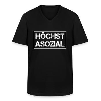 Asozial Rebell wild frei Gesellschaft Mainstream - Männer-T-Shirt mit V-Ausschnitt - Schwarz - Vorne - AI Model Male 178 dark (178cm)