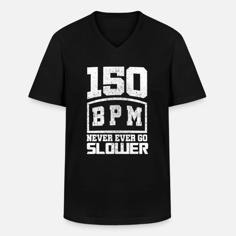 150 BPM Techno Music - Männer-T-Shirt mit V-Ausschnitt - Schwarz
