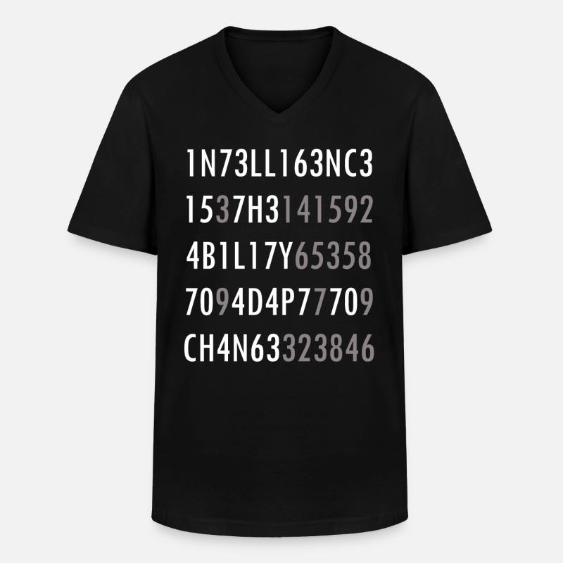 Intelligence-Citation de science intelligence nerd - T-shirt col V Homme - noir