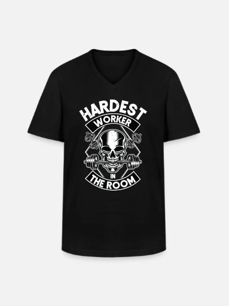 Hardest worker in the room - Men's V-Neck T-Shirt - black