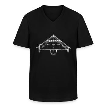 Charpentiers Artisans Design Cadeau - T-shirt col V Homme - noir - Devant - AI Model Male 178 dark (178cm)