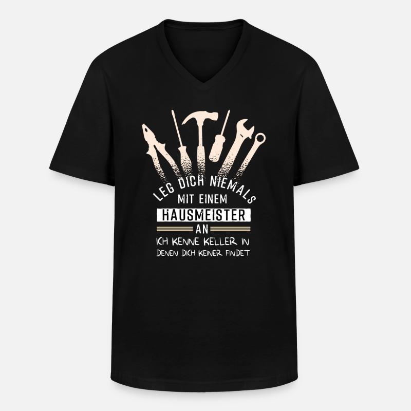 Concierge drôle école concierge concierge concierge concierge - T-shirt col V Homme - noir