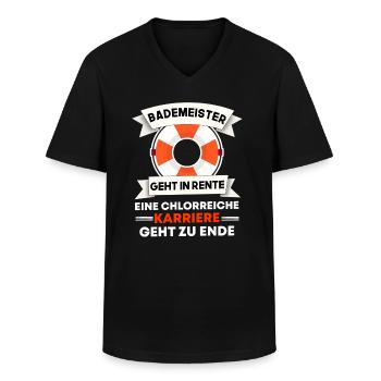 Bademeister Rettungsschwimmer Rente Geschenk Shirt - Männer-T-Shirt mit V-Ausschnitt - Schwarz - Vorne - AI Model Male 178 dark (178cm)