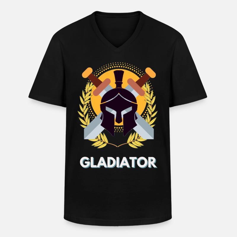 Gladiator, Gladiator, Spartaner - Männer-T-Shirt mit V-Ausschnitt - Schwarz