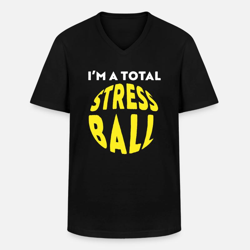 Ich bin ein totaler Stress - Männer-T-Shirt mit V-Ausschnitt - Schwarz