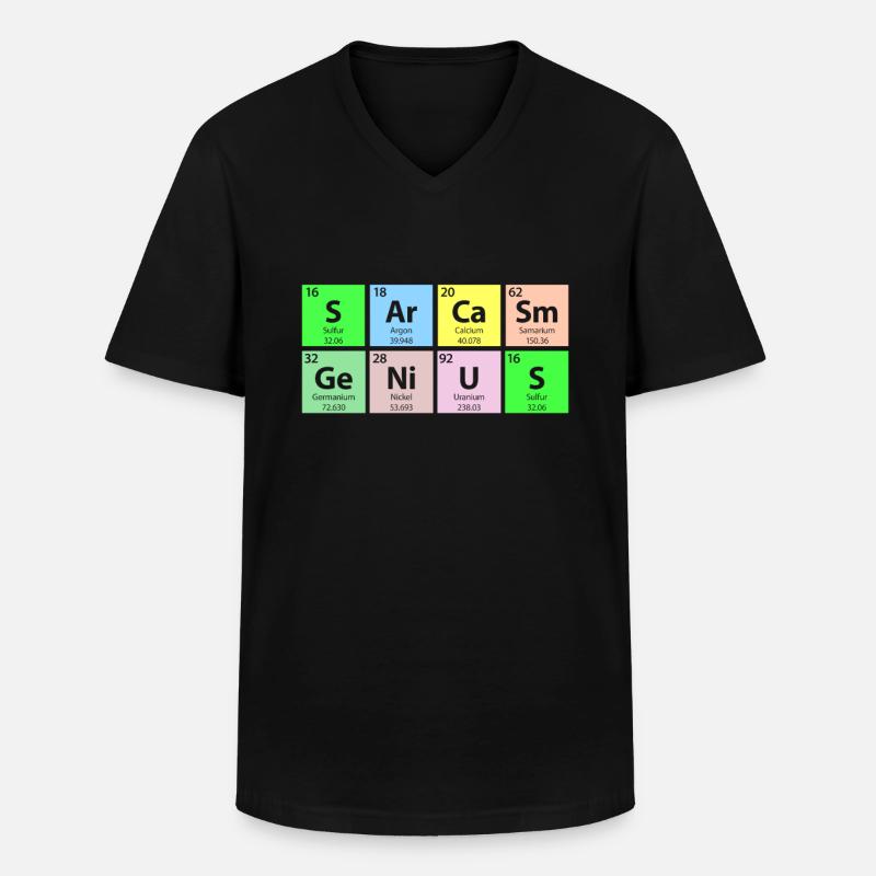 Sarcasm Genius Periodensystem - Männer-T-Shirt mit V-Ausschnitt - Schwarz