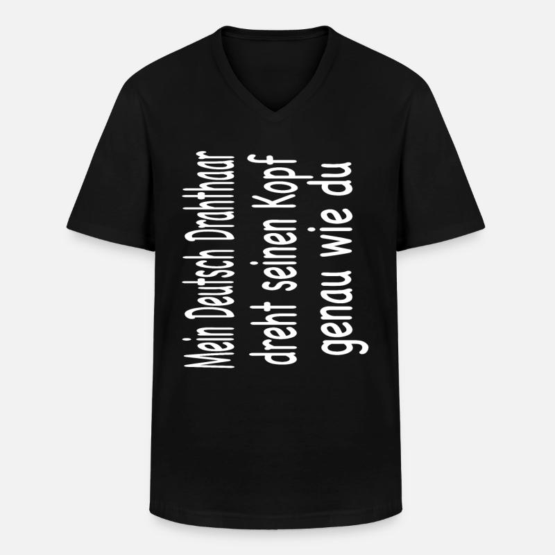 Deutsch Drahthaar Hund - Deutsch Drahthaar - Männer-T-Shirt mit V-Ausschnitt - Schwarz