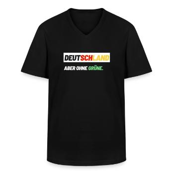 Deutschland Politik Konservativ wahl grün demo - Männer-T-Shirt mit V-Ausschnitt - Schwarz - Vorne - AI Model Male 178 dark (178cm)
