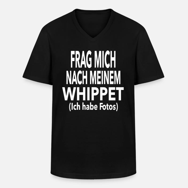 Whippet - Männer-T-Shirt mit V-Ausschnitt - Schwarz