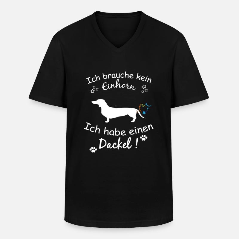 Dackel Hund - Dackel - Männer-T-Shirt mit V-Ausschnitt - Schwarz