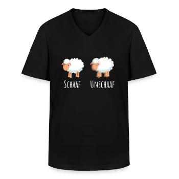 Schaaf Unschaaf Scharf Unscharf Wortwitz Humor - Männer-T-Shirt mit V-Ausschnitt - Schwarz - Vorne - AI Model Male 178 dark (178cm)