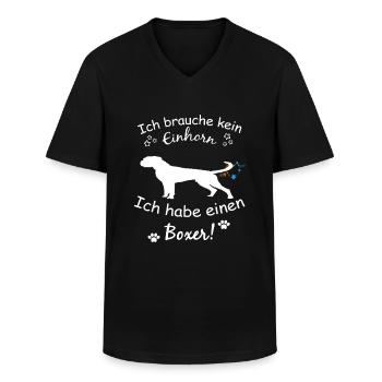 Boxer Hund - Deutscher Boxer - Männer-T-Shirt mit V-Ausschnitt - Schwarz - Vorne - AI Model Male 178 dark (178cm)
