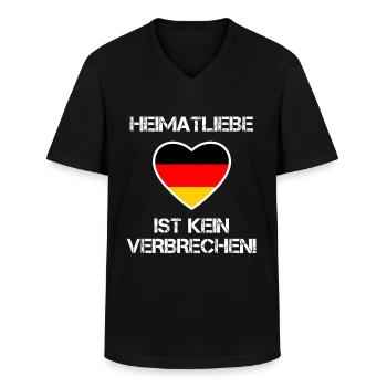 Heimatliebe ist kein Verbrechen - Deutschland AFD - Männer-T-Shirt mit V-Ausschnitt - Schwarz - Vorne - AI Model Male 178 dark (178cm)