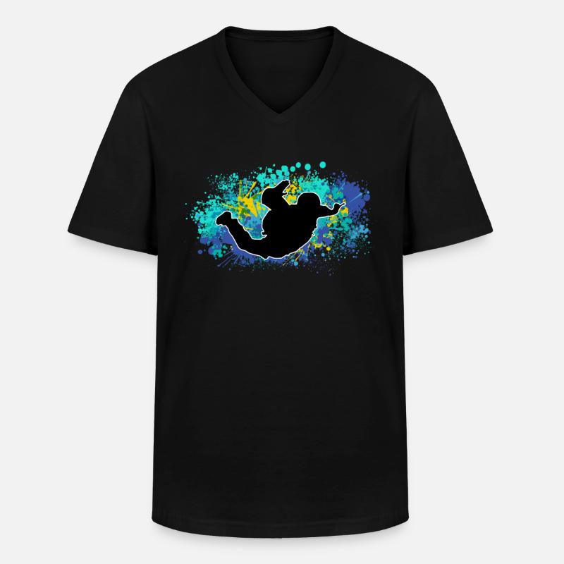 Fallschirmspringer Fallschirmsprung Skydive - Männer-T-Shirt mit V-Ausschnitt - Schwarz