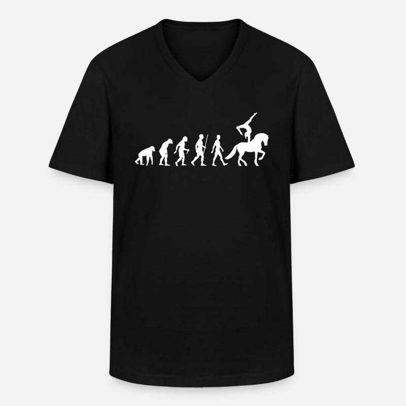 Voltigieren Evolution - Männer-T-Shirt mit V-Ausschnitt - Schwarz
