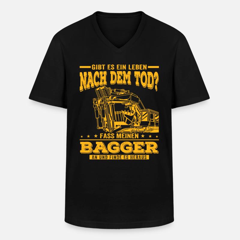 Baggerfahrer Baggern Bagger Baggerführer - Männer-T-Shirt mit V-Ausschnitt - Schwarz