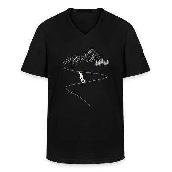 Monocycle cyclisme monocycliste nature cadeau passe-temps - T-shirt col V Homme - noir - Devant - AI Model Male 178 dark (178cm)