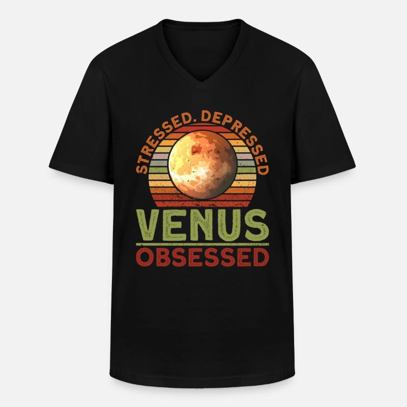 Stressed. Depressed. Venus. Obsessed. - Venus - Männer-T-Shirt mit V-Ausschnitt - Schwarz