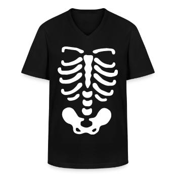 Squelette - T-shirt col V Homme - noir - Devant - AI Model Male 178 dark (178cm)
