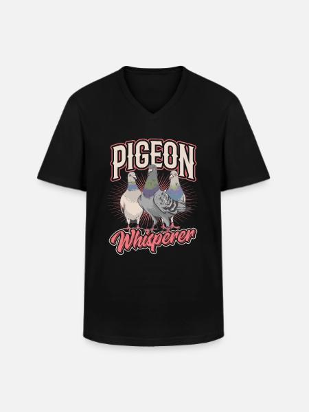 Pigeon Whisperer - Cool Pigeon - Men's V-Neck T-Shirt - black