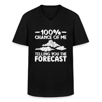 Météorologue Météo Climat Prévisions Météo - T-shirt col V Homme - noir - Devant - AI Model Male 178 dark (178cm)