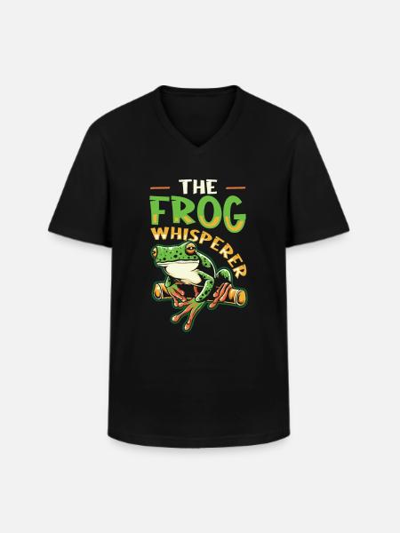 The Frog Whisperer - Men's V-Neck T-Shirt - black