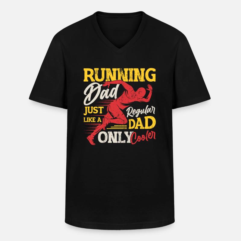 Running Dad, Just Like A Regular Dad, Only Cooler - Männer-T-Shirt mit V-Ausschnitt - Schwarz