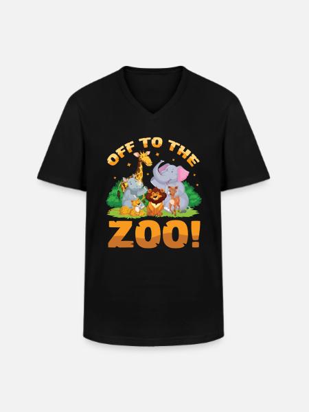 Off to the zoo - Men's V-Neck T-Shirt - black