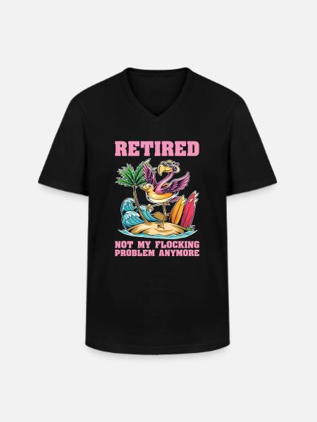 Nicht Mein Beflockungsproblem Flamingo-liebhaber - Männer-T-Shirt mit V-Ausschnitt - Schwarz