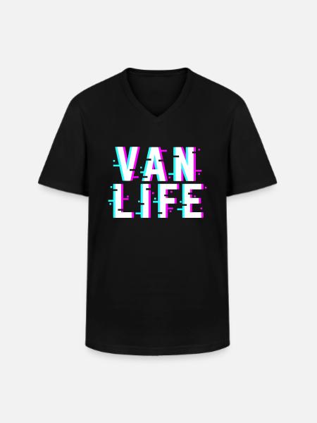 Van Life Camper Van - Men's V-Neck T-Shirt - black