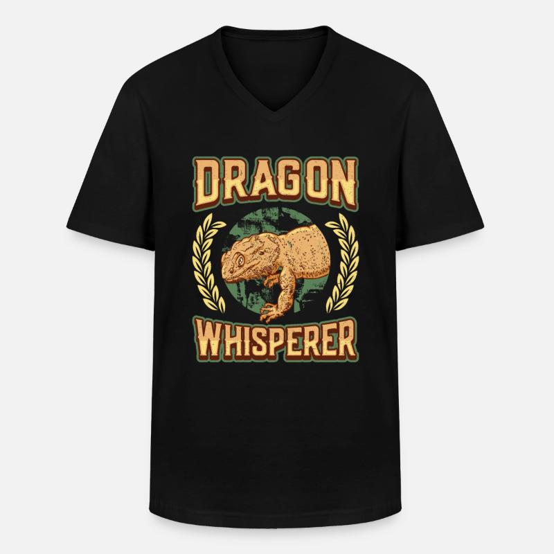 Bartdrache, Flüsterer, Reptilienliebhaber. - Männer-T-Shirt mit V-Ausschnitt - Schwarz