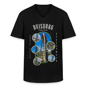 Duisburg Deutschland Stadt Skyline Heimat Liebe - Männer-T-Shirt mit V-Ausschnitt - Schwarz - Vorne - AI Model Male 178 dark (178cm)
