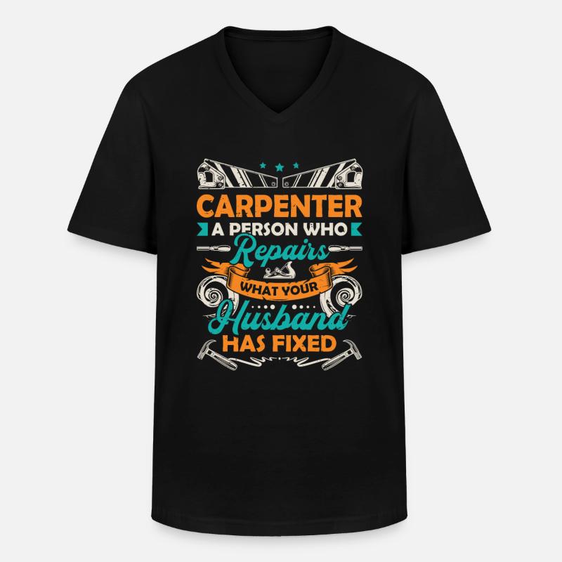 Drôle de menuisier menuisier - T-shirt col V Homme - noir