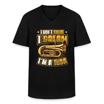 Ich Schnarche Nicht, Ich Träume, Ich Bin Eine Tuba - Männer-T-Shirt mit V-Ausschnitt - Schwarz - Vorne - AI Model Male 178 dark (178cm)