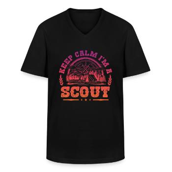Scout Life Scout Camping Outdoor Scouting - T-shirt col V Homme - noir - Devant - AI Model Male 178 dark (178cm)