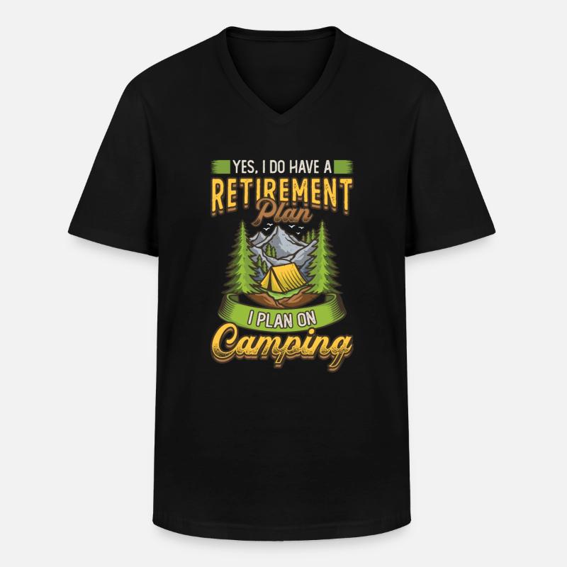 Ruhestandsplan Camping, Ruhestandscamper. - Männer-T-Shirt mit V-Ausschnitt - Schwarz