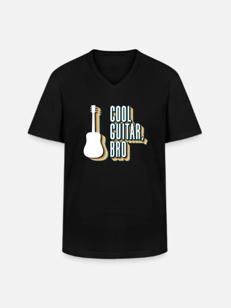 Coole Gitarre, Bro - Akustikgitarre - Männer-T-Shirt mit V-Ausschnitt - Schwarz