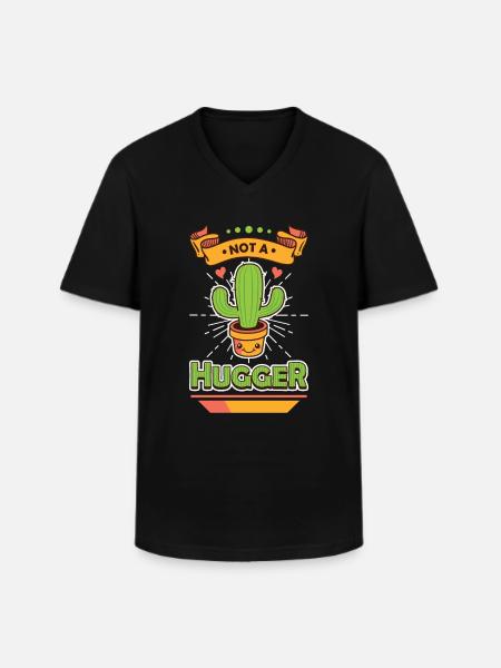 No hugging cactus - Men's V-Neck T-Shirt - black