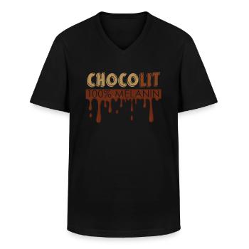Blackity Schwarze Geschichte African American - Männer-T-Shirt mit V-Ausschnitt - Schwarz - Vorne - AI Model Male 178 dark (178cm)
