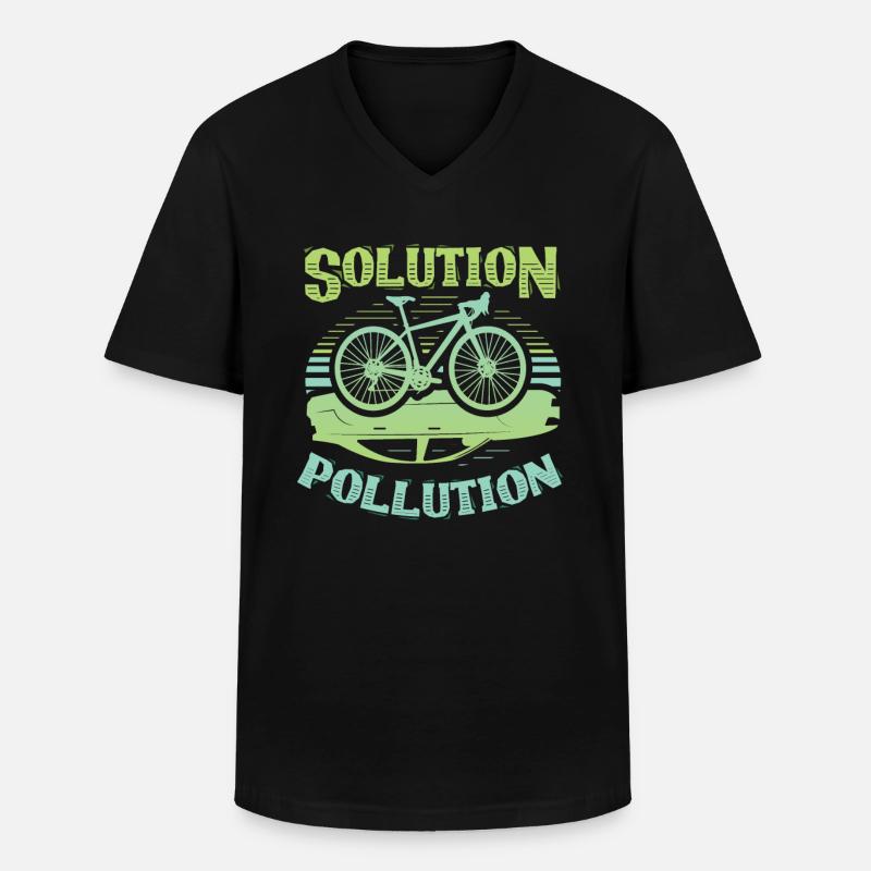 Polution Solution Environmental Protection Cycling - Men's V-Neck T-Shirt - black