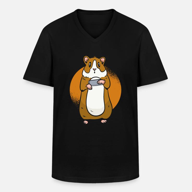 Hamster Harmonica - Harmonica Player - Men's V-Neck T-Shirt - black