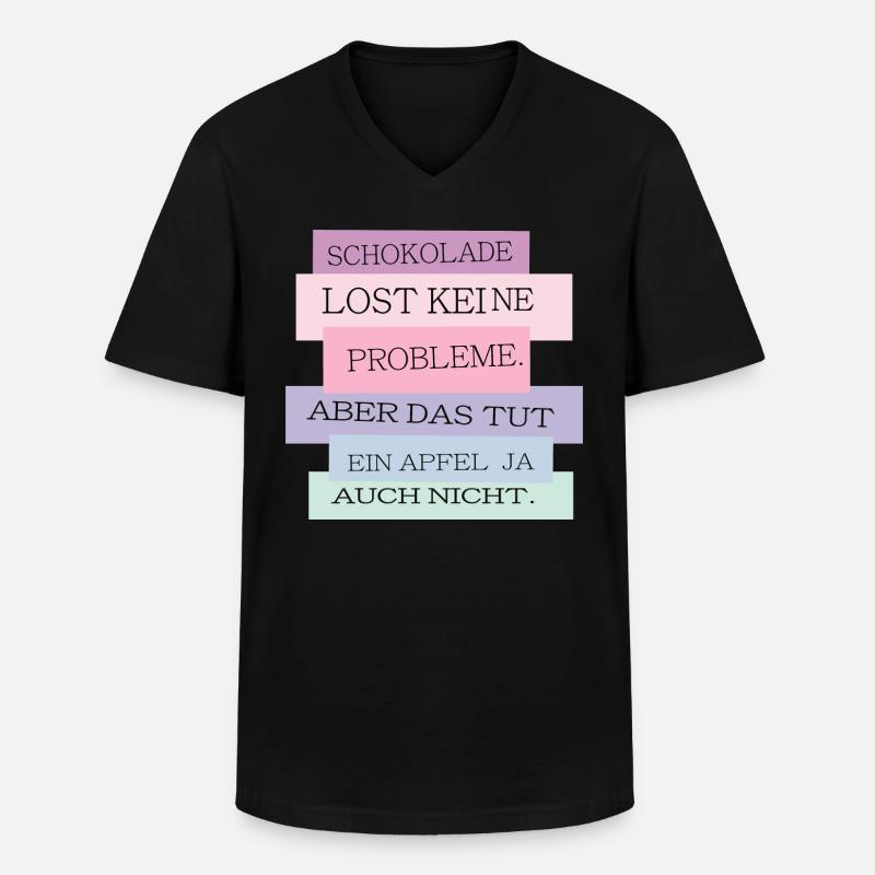 Schokolade vs. Apfel - Männer-T-Shirt mit V-Ausschnitt - Schwarz