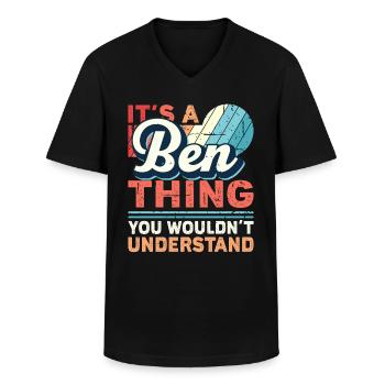 Name Ben Geschenk Geburtstag Namenstag - Männer-T-Shirt mit V-Ausschnitt - Schwarz - Vorne - AI Model Male 178 dark (178cm)