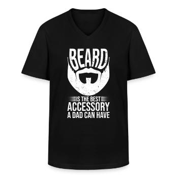 The beard is the best accessory for a father - Men's V-Neck T-Shirt - black - Front - AI Model Male 178 dark (178cm)