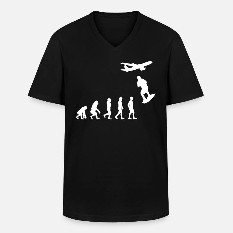 Skysurf Parachutisme Parachutisme Evolution - T-shirt col V Homme - noir