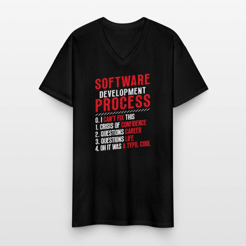 Software development process, programming Men's V-Neck T-Shirt